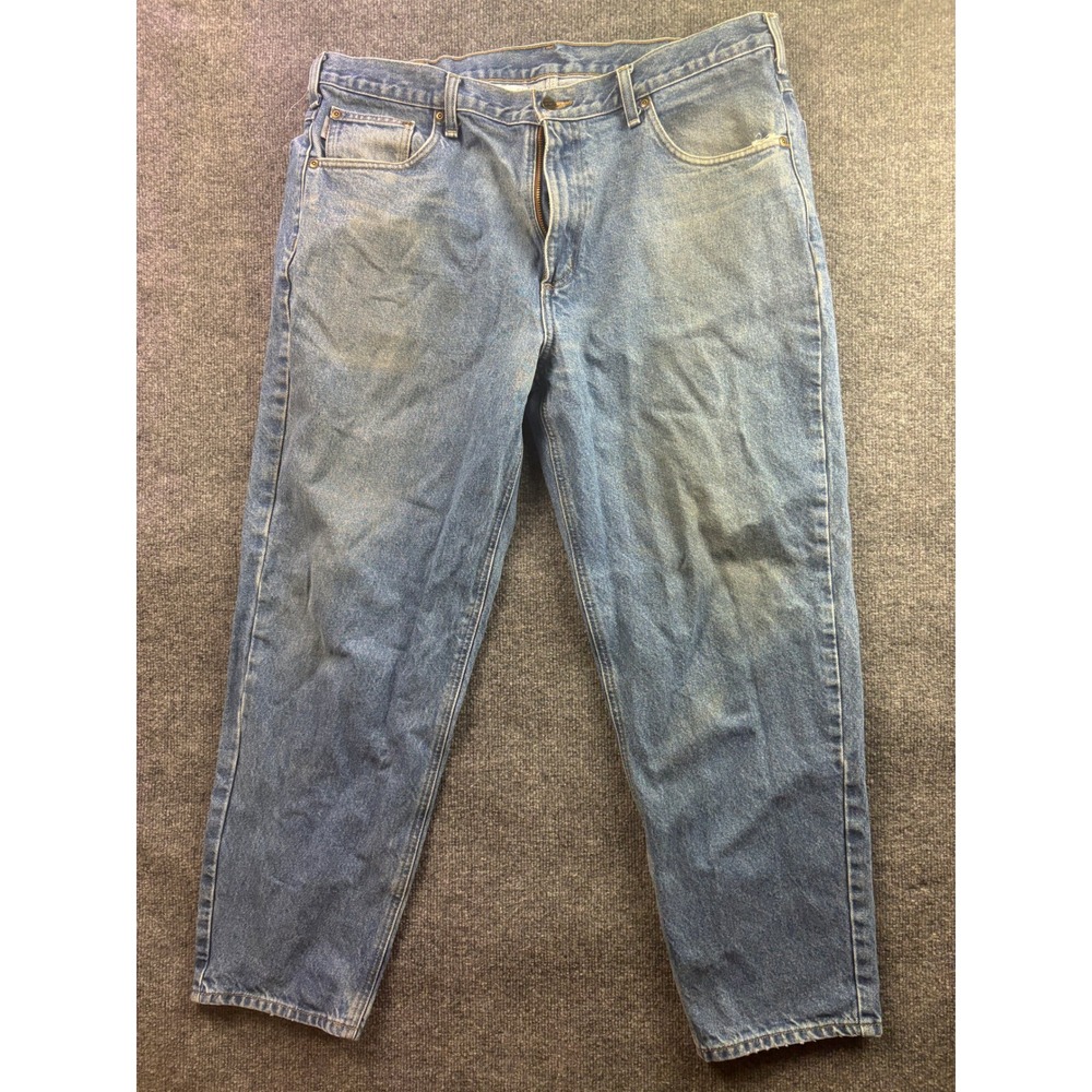 Carhartt Relaxed Fit Jeans Mens 40x30 Blue B17 DST Denim Workwear Pants